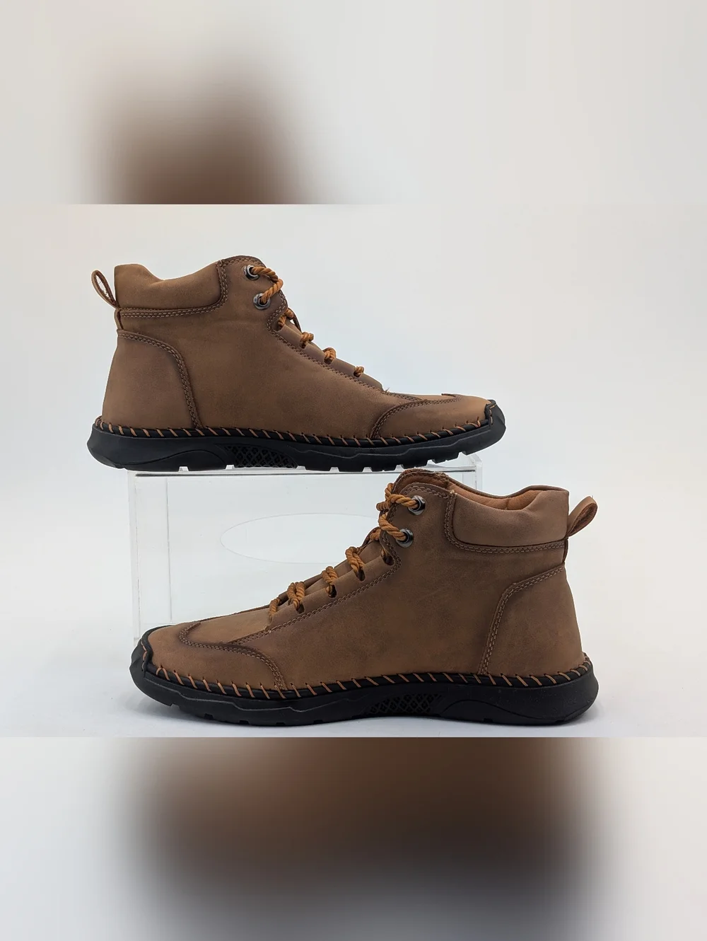 Salkin Genuine Leather High-Top Boots Sz Men 9|Women 10.5 Rope-Lace Comfort Sole